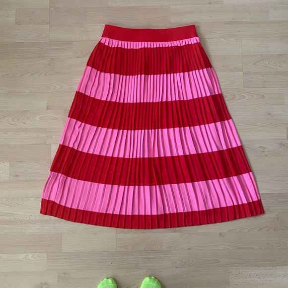 SOLD- J.Crew Pleated Stripe Midi Skirt- SZ 0 - Picture 3 of 6